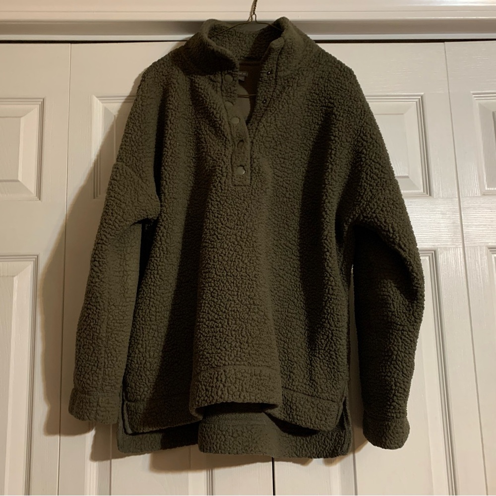 Aerie Olive Green Fleece Top